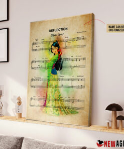 Mulan Reflection Sheet Music Art Print Poster Canvas 2