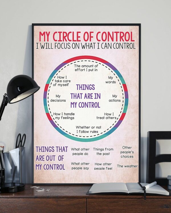 My Circle Of Control I Will Focus On What I Can Control Poster, Canvas