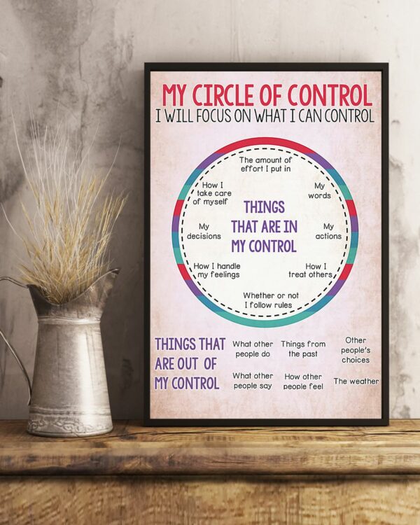 My Circle Of Control I Will Focus On What I Can Control Poster, Canvas