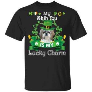 My Shih Tzu Dog Is Lucky Charm Leprechaun St Patrick Day T-Shirt, Long Sleeve, Hoodie