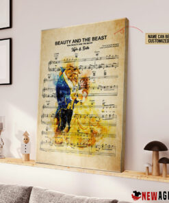 Personalized Belle And Beast Beauty and the Beast Sheet Music Poster Canvas 2