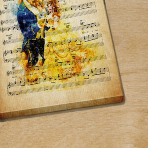 Personalized Belle And Beast Beauty and the Beast Sheet Music Poster Canvas 3