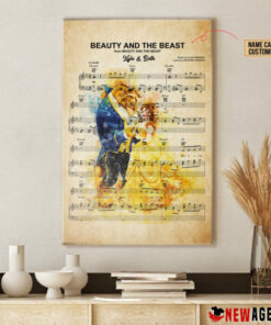 Personalized Belle And Beast Beauty and the Beast Sheet Music Poster Canvas 5