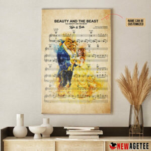 Personalized Belle And Beast Beauty and the Beast Sheet Music Poster Canvas 5