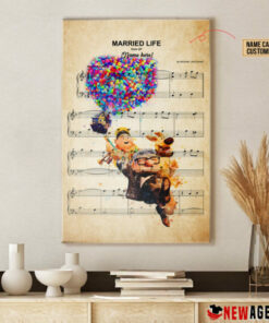 Personalized Carl Russell Dug Up Balloon House Married Life Sheet Music Poster Canvas 5