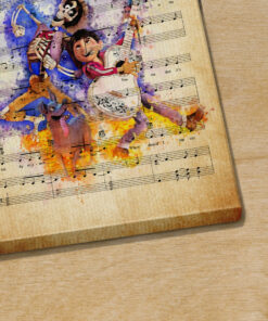 Personalized Coco Miguel and Hector Un Poco Loco Sheet Music Poster Canvas 3