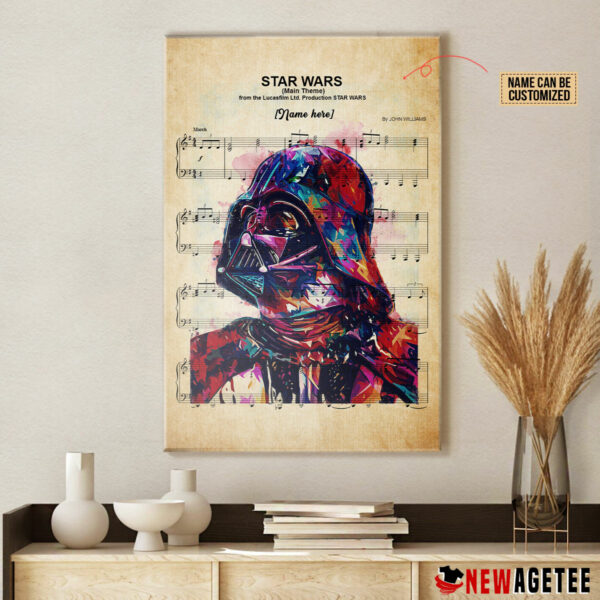 Personalized Darth Vader Star Wars Main Theme Sheet Music Poster Canvas