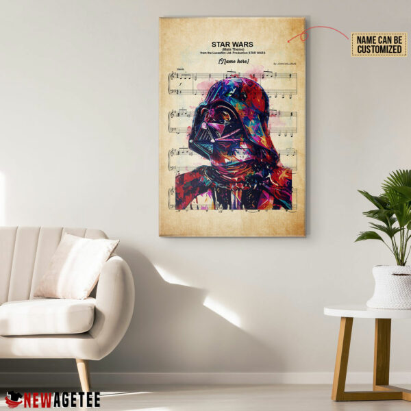 Personalized Darth Vader Star Wars Main Theme Sheet Music Poster Canvas