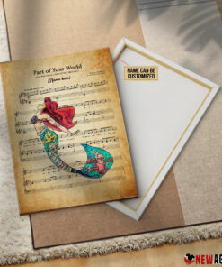 Personalized Little Mermaid Ariel Part of Your World Sheet Music Poster Canvas 2