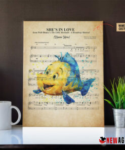 Personalized Little Mermaid Flounder She's In Love Sheet Music Poster Canvas 4 Personalized Little Mermaid Flounder Shes In Love Sheet Music Poster Canvas 5