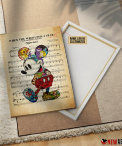Personalized Mickey Mouse When You Wish Upon A Star Sheet Music Poster Canvas 2