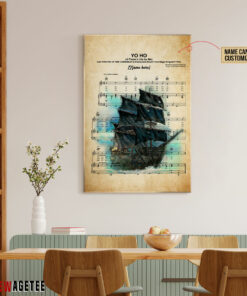 Personalized Pirates of the Caribbean Black Pearl Yo Ho Sheet Music Poster Canvas 3 Personalized Pirates of the Caribbean Black Pearl Yo Ho Sheet Music Poster Canvas 4