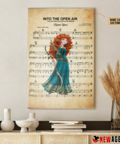 Personalized Princess Merida Into The Open Air Sheet Music Poster Canvas 5
