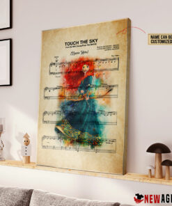 Personalized Princess Merida The Brave Touch The Sky Sheet Music Poster Canvas 2