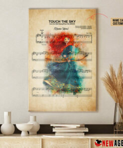 Personalized Princess Merida The Brave Touch The Sky Sheet Music Poster Canvas 5