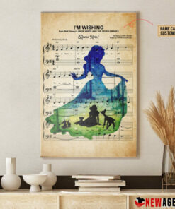 Personalized Snow White And The Seven Dwarfs I'm Wishing Sheet Music Poster Canvas 4 Personalized Snow White And The Seven Dwarfs Im Wishing Sheet Music Poster Canvas 5