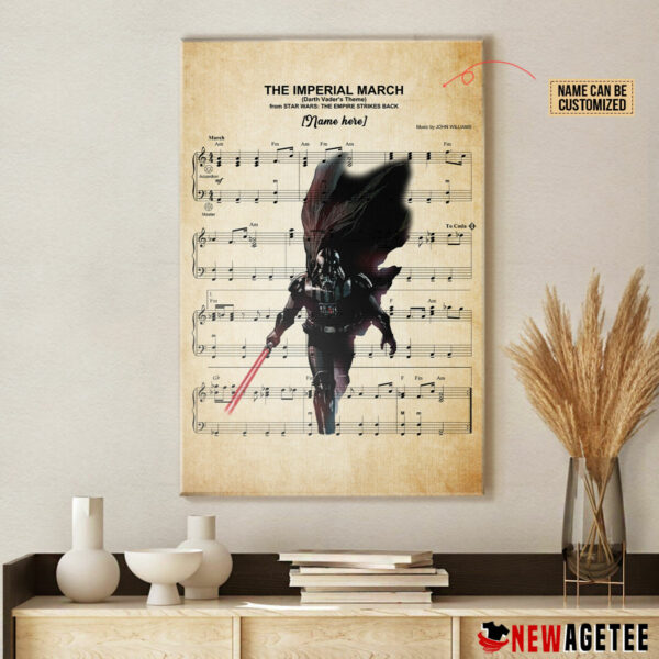 Personalized Star Wars Darth Vader The Imperial March Sheet Music Poster Canvas