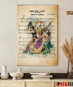 Personalized Tangled Rapunzel I See The Light Sheet Music Poster Canvas 1