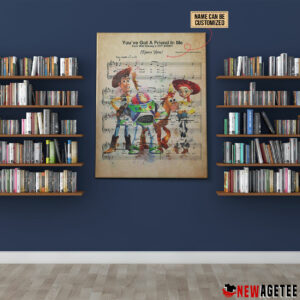 Personalized Toy Story Youve Got A Friend In Me Sheet Music Poster Canvas 4