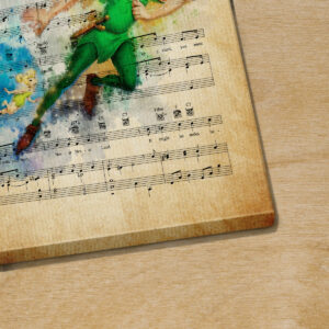 Peter Pan Never Neverland Sheet Music Poster Canvas 3