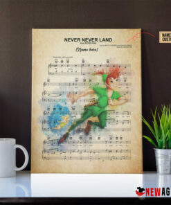 Peter Pan Never Neverland Sheet Music Poster Canvas 4 Peter Pan Never Neverland Sheet Music Poster Canvas 5