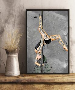 Pole Dance I Am Beautiful Enough Smart Enough Vintage Poster Canvas 4