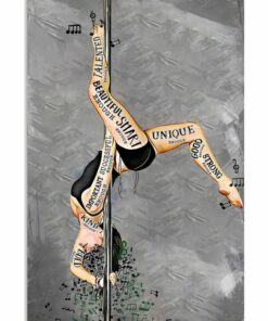 Pole Dance I Am Beautiful Enough Smart Enough Vintage Poster Canvas 5