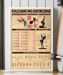 Pole Dancing Knowledge Vintage Poster Canvas 2