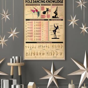 Pole Dancing Knowledge Vintage Poster Canvas 4