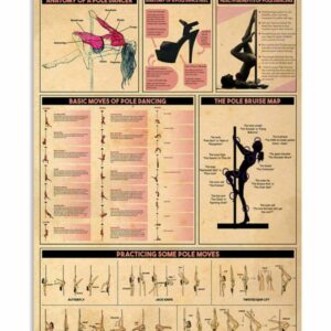 Pole Dancing Knowledge Vintage Poster Canvas 5