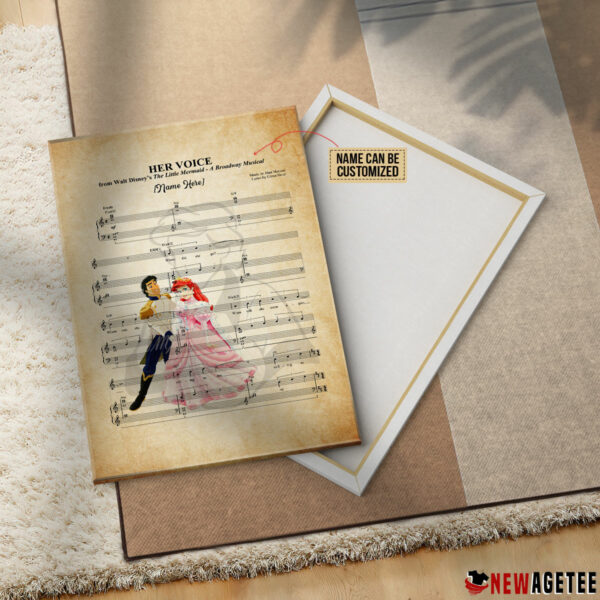 Prince Eric The Litte Mermaid Her Voice Sheet Music Poster Canvas