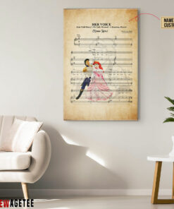 Prince Eric The Litte Mermaid Her Voice Sheet Music Poster Canvas 4