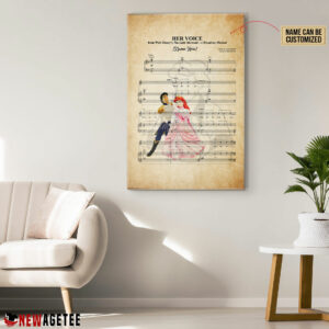 Prince Eric The Litte Mermaid Her Voice Sheet Music Poster Canvas 4