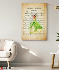 Princess and the Frog Tiana Ma Belle Evangeline Sheet Music Poster Canvas 4