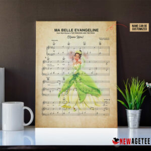 Princess and the Frog Tiana Ma Belle Evangeline Sheet Music Poster Canvas 5