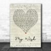 Rascal Flatts My Wish Script Heart Song Lyric Quote Poster Canvas