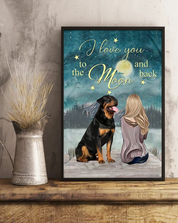 Rottweiler I Love You To The Moon And Back Poster, Canvas