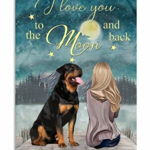 Rottweiler I Love You To The Moon And Back Poster Canvas 5