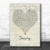 Russell Dickerson Yours Script Heart Quote Song Lyric Poster Canvas