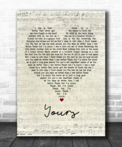 Russell Dickerson Yours Script Heart Quote Song Lyric Poster Canvas 1 Russell Dickerson Yours Script Heart Quote Song Lyric Poster Canvas 2