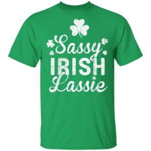 Sassy Lassie Shamrock Saint Patricks Day Shirt, Long Sleeve