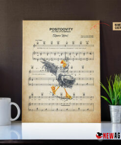 Scuttle The Litte Mermaid Positoovity Sheet Music Poster Canvas 1