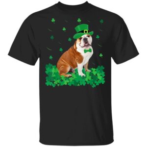 St Patricks Day English Bulldog Shamrock Pet Dog T-Shirt, Hoodie, Long Sleeve