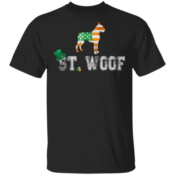 St. Patricks Day Flag American St. Woof Boxer Dog Lovers T-Shirt, Hoodie, Long Sleeve