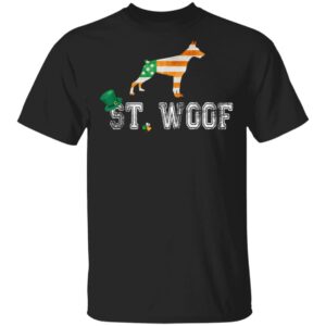 St. Patricks Day Flag American St. Woof Doberman Dog T-Shirt, Hoodie, Long Sleeve