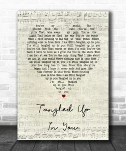 Staind Tangled Up In You Script Heart Song Lyric Quote Poster Canvas 1