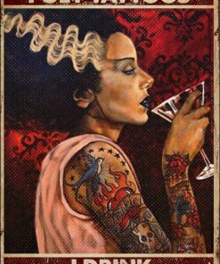 Thats What I Do I Get Tattoos I Drink And I Know Things Vintage Poster Canvas 1