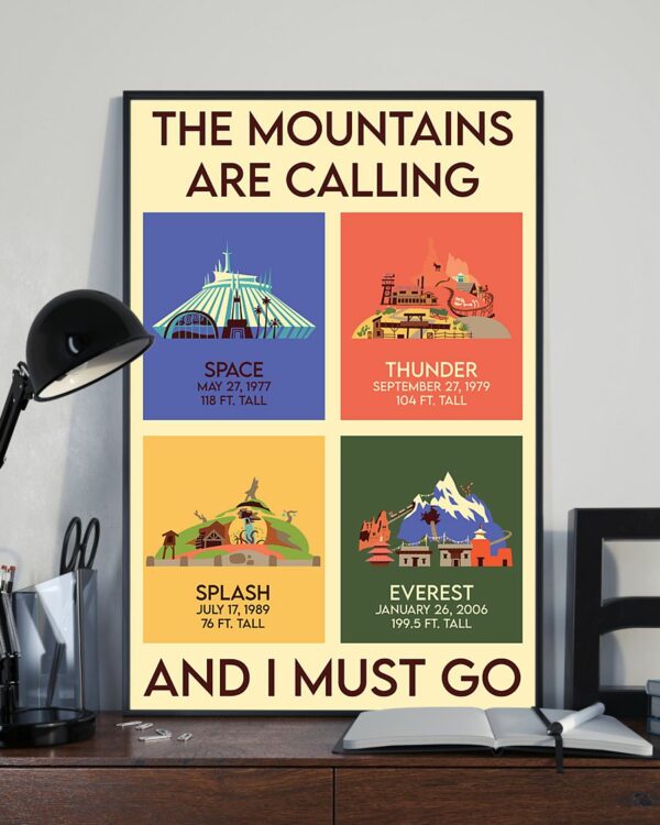 The Mountains Are Calling And I Must Go Vintage Poster, Canvas