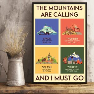 The Mountains Are Calling And I Must Go Vintage Poster Canvas 4