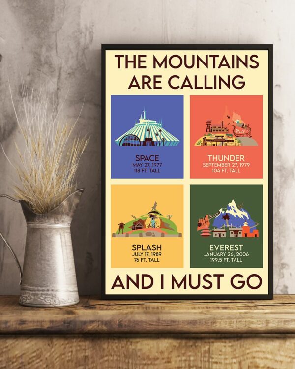 The Mountains Are Calling And I Must Go Vintage Poster, Canvas